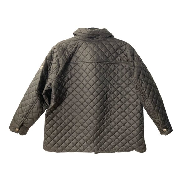 Anne Klein Women's Midweight Jacket Black Quilted, Side Hip Slit, Front Snap XXL - Picture 2 of 14